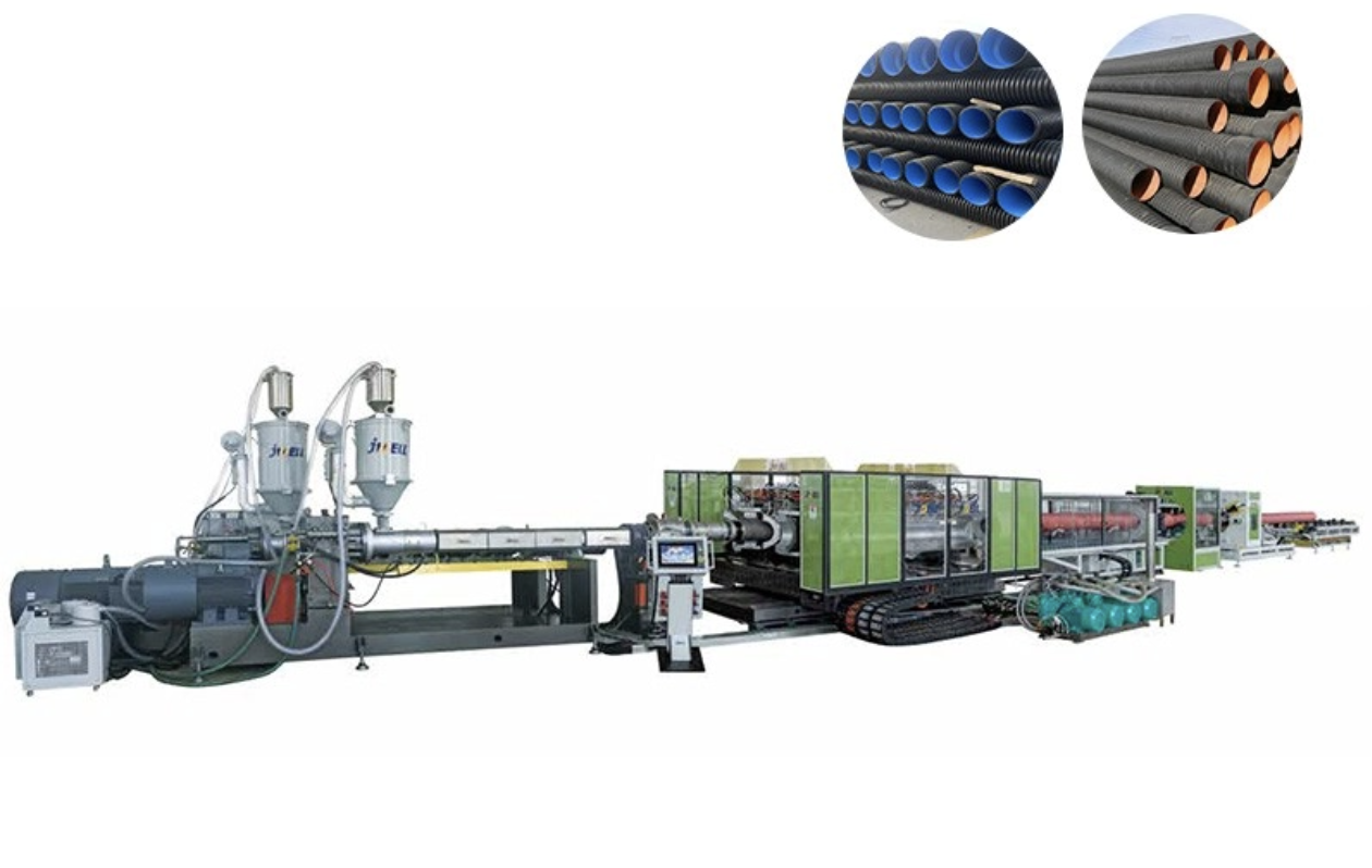 Pipe Extrusion Machine Linha de produção de tubos corrugados de parede dupla horizontal